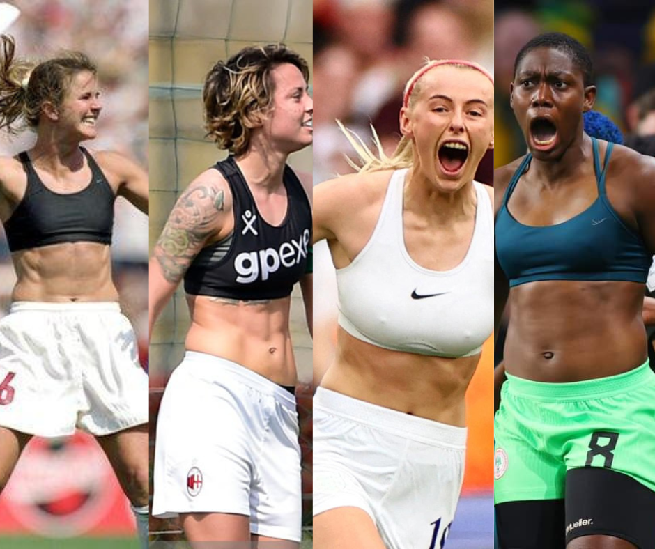 Five female footballers who removed their jerseys after scoring goals