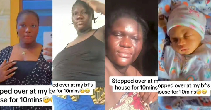 “I stopped over at my boyfriend’s place for only 10 mins” – Lady shares transformation as she welcomes baby