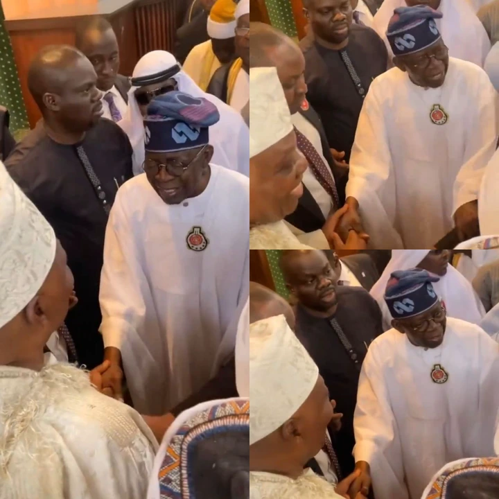 The Moment President Tinubu Restrained A DSS Official Attempting To Interrupt Handshake With Chief Razak Okoya – Watch the Viral Video