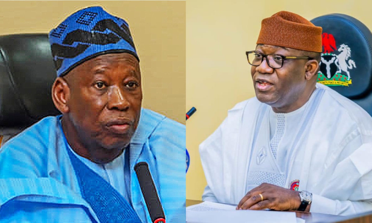 Not In The Villa Where He Is Locked Up – Fayemi Challenges Ganduje To Talk To Tinubu