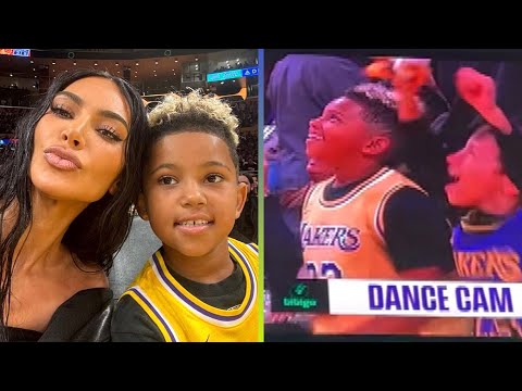 Saint West DANCES on Jumbotron at Lakers Game!