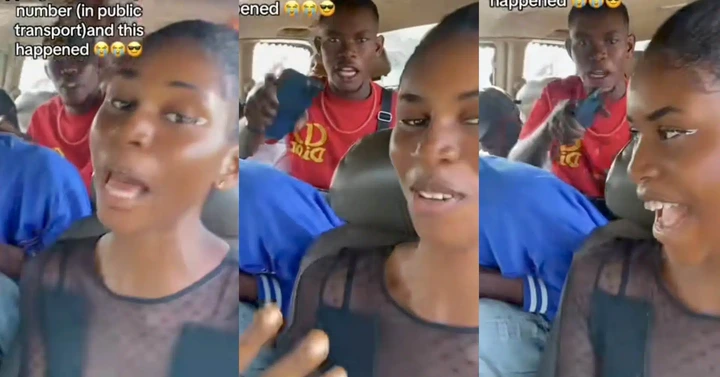 Drama ensues as lady refuses to give her phone number to man that was lapping his junior brother