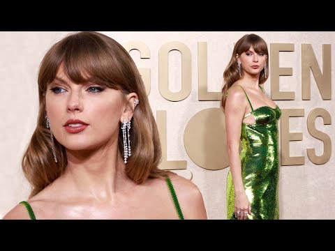 Taylor Swift SHIMMERS in Green at Golden Globes