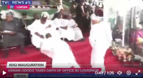 Video Emerges As New Kogi Dep Governor Prostrates For Ex-Gov Yahaya Bello