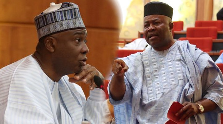 Drama As Akpabio Reacts Angrily To Ndume, Denies Saraki (VIDEO)