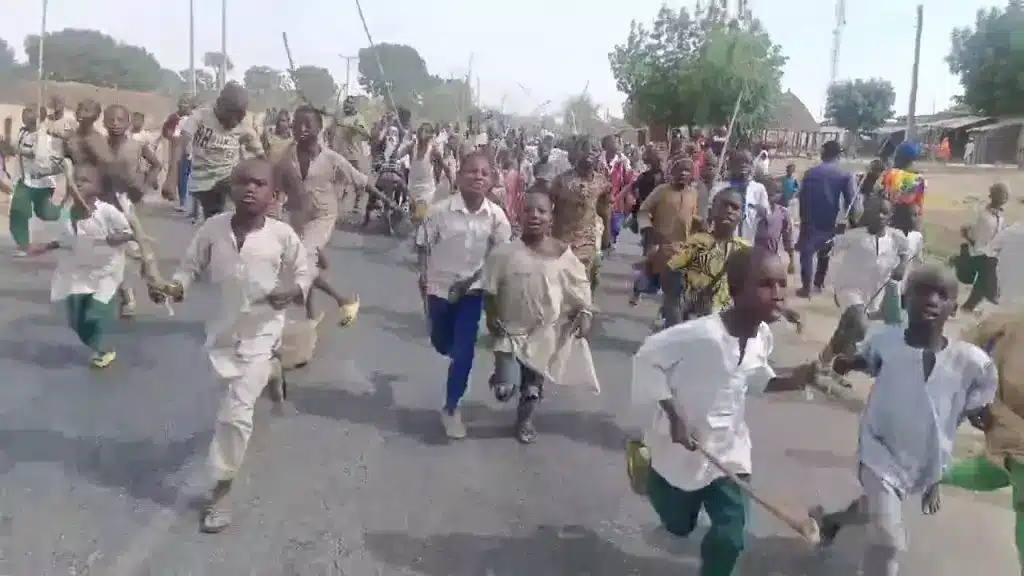 Concern Mounts As Angry Northern Children Hit The Street In Protest With Harmful Objects