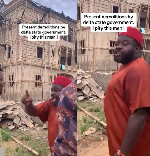 I have spent over N100m building this house- Nigerian man laments as Delta state govt moves to demolish his structure and others in Asaba