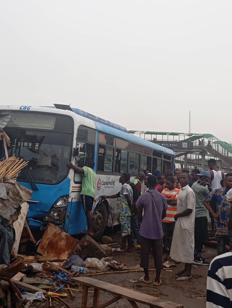 BREAKING: Truck Rams Into BRT Loading Passengers, Many People Affected (PHOTO)