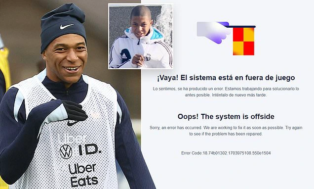 Real Madrid’s website crashes after the signing of Kylian Mbappe