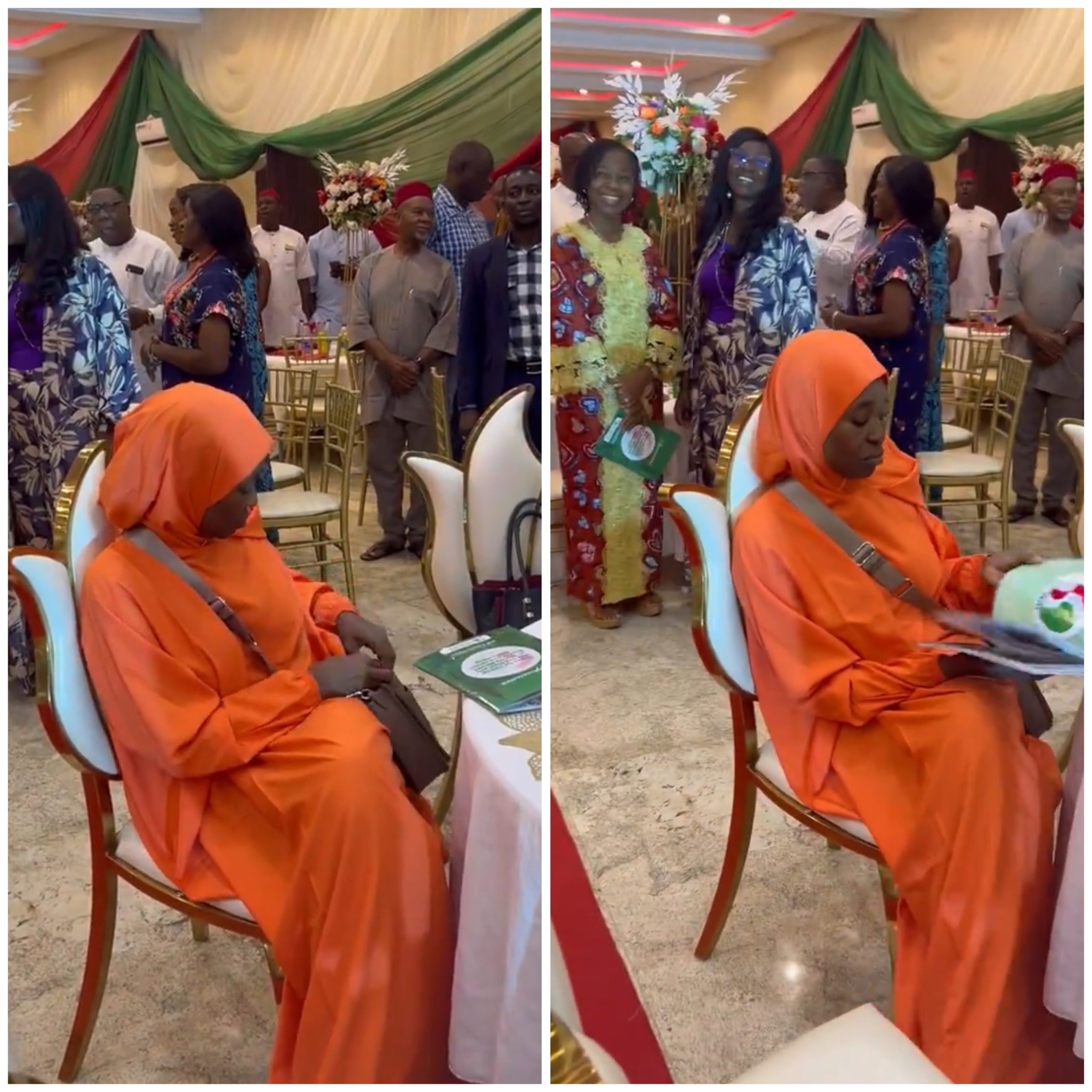 Drama As Aisha Yesufu Refuses To Stand For New National Anthem, Others Laugh Instead Of Singing(VIDEO)