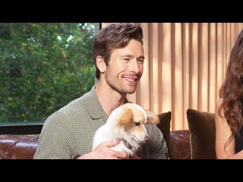 Glen Powell’s Puppy Brisket Takes Over His ‘Hit Man’ Interview (Exclusive)