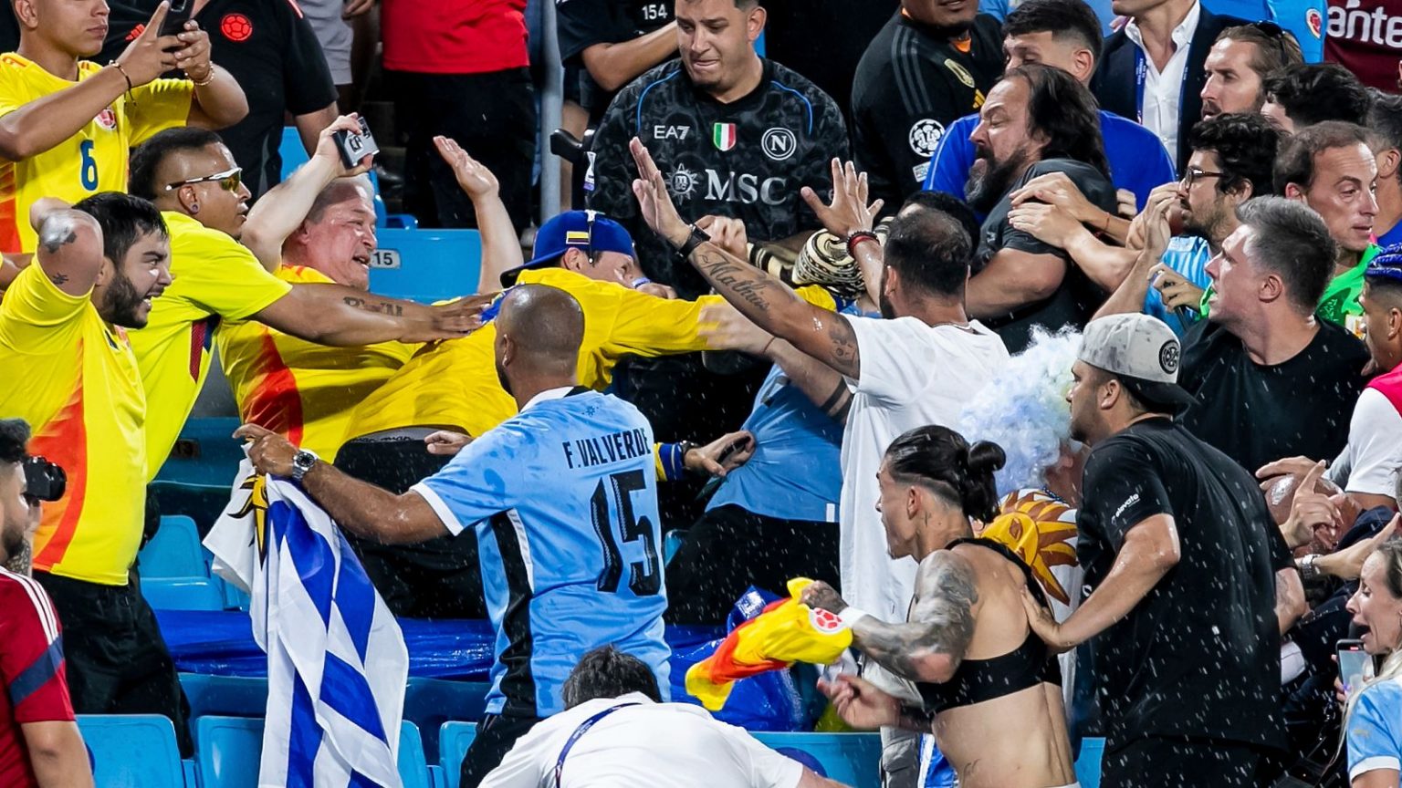 Copa America: Tension As Major Fight Breaks Out After Colombia Defeated Uruguay (PHOTOS)